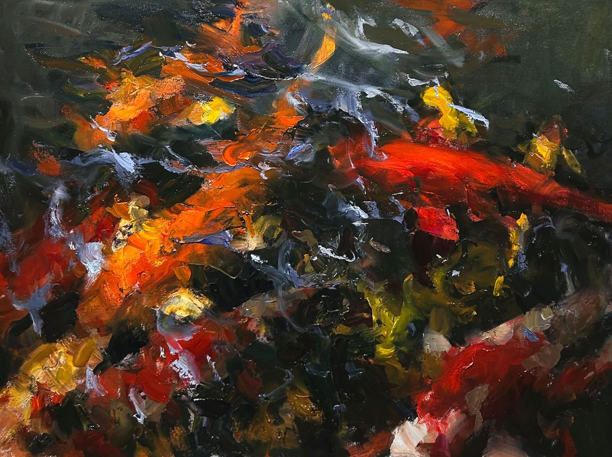 TadRetz's tweet image. &quot;Active Koi&quot; 30x40in. oil on canvas.