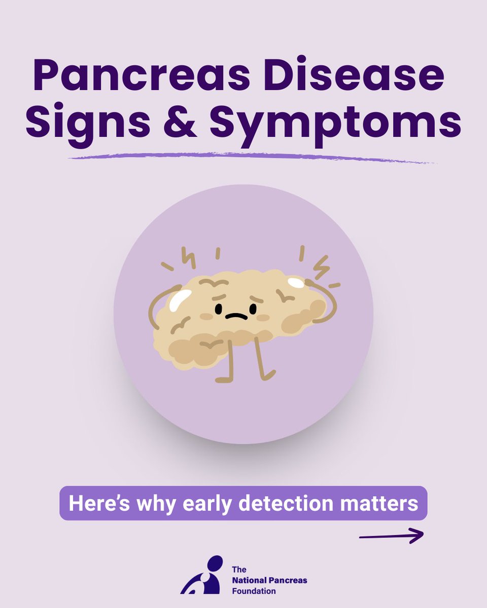 NatPancFdn's tweet image. Pancreas disease can often start with subtle symptoms.
💜 Learn the signs.
📲 Share this post to spread awareness.
#pancreasdisease #pancreatitis #earlydetection