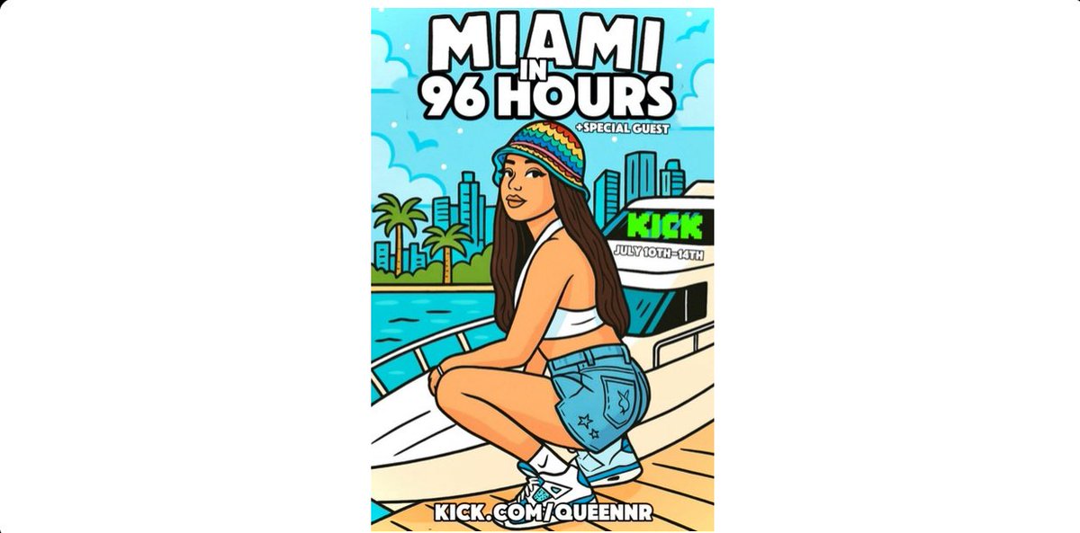 This weekend come turn up with me live on <a href="/KickStreaming/">Kick</a> 🏝️