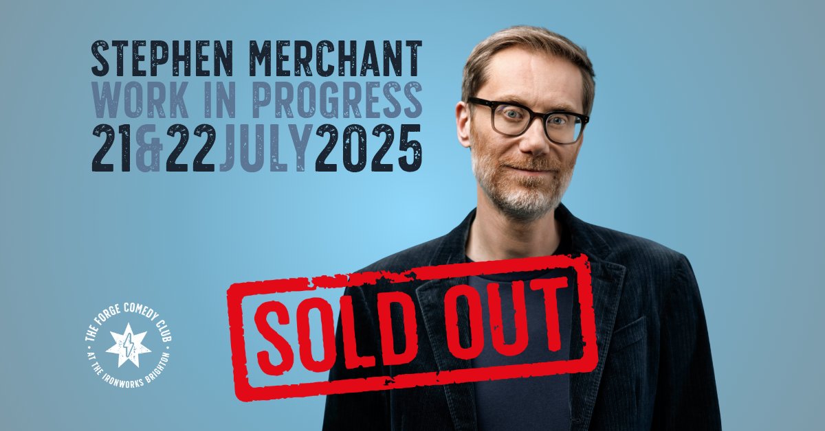 YAY! The amazing Stephen Merchant is bringing his Work In Progress to the Forge, on July 21st and 22nd... 🥳
...OH! It's already sold out - both shows - in about half an hour 😬