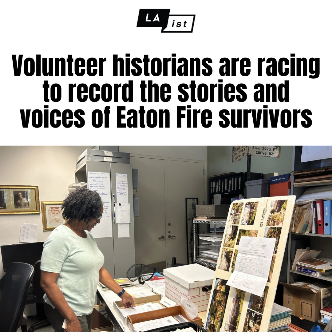 TenantsTogether's tweet image. After the #EatonFire devastated Altadena, volunteers are racing to preserve survivors’ stories before they’re lost forever. Oral histories are helping document not just homes lost, but generations of memory and culture. This is powerful, essential work!
laist.com/news/volunteer…