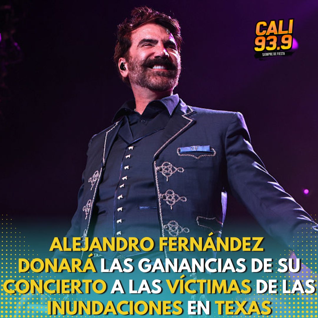 cali939's tweet image. “Estoy absolutamente desconsolado por esta tragedia.” 💔 #AlejandroFernández apoya a las familias afectadas por las inundaciones en #Texas con la recaudación de sus conciertos 🎶
📸: Getty