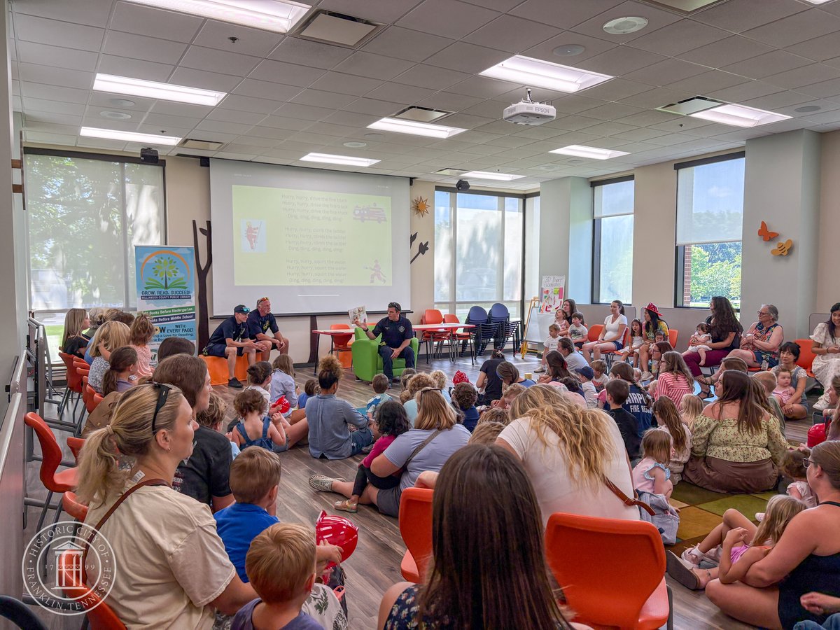 FranklinFire's tweet image. It’s Community Helpers Week in the Children’s Department at the Williamson County Public Library in Franklin!
Join us for Storytime with a Franklin Firefighter on Thursday, July 10 — back by popular demand after Tuesday’s amazing turnout of 300 attendees!
Franklin Firefighters…