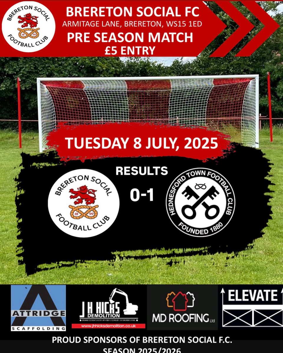 breretonsocialf's tweet image. 🚨Social came away with a 0-1 loss against Hednesford Town in their second pre season game. We thank Hednesford for the opportunity to hold this fixture at The Red Lion Ground in which was one of, if not the highest attendance in living memory with a staggering 776 supporters…