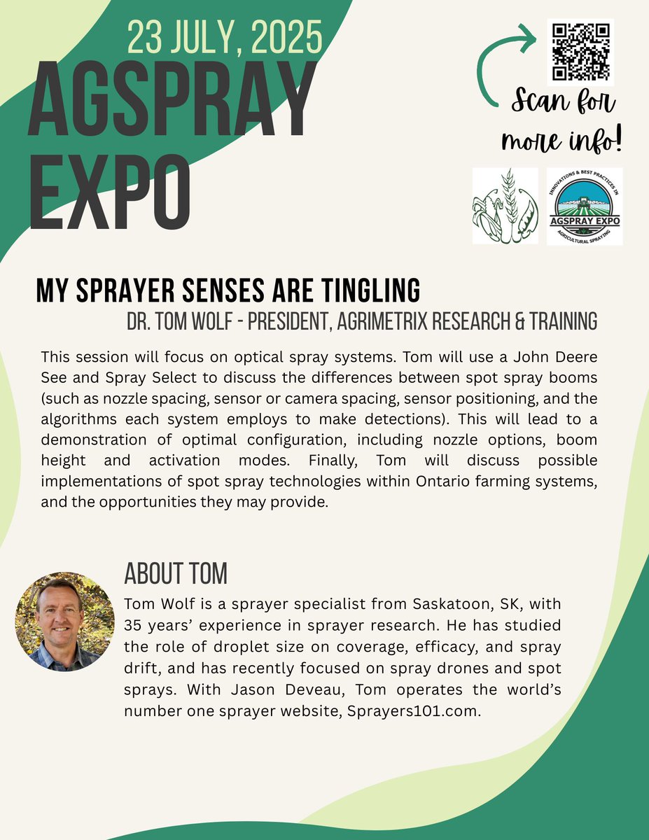 GrainFarmers's tweet image. The 2025 Agspray Expo registration closes July 15. You don't want to miss this incredible event!
📆 Wednesday, July 23, 2025
📍 820 Bates Road, Jasper, ON
⏰ 8:30AM - 3:15PM
💰 $150 +HST/person
For more information and to register visit buff.ly/2kZqDWz