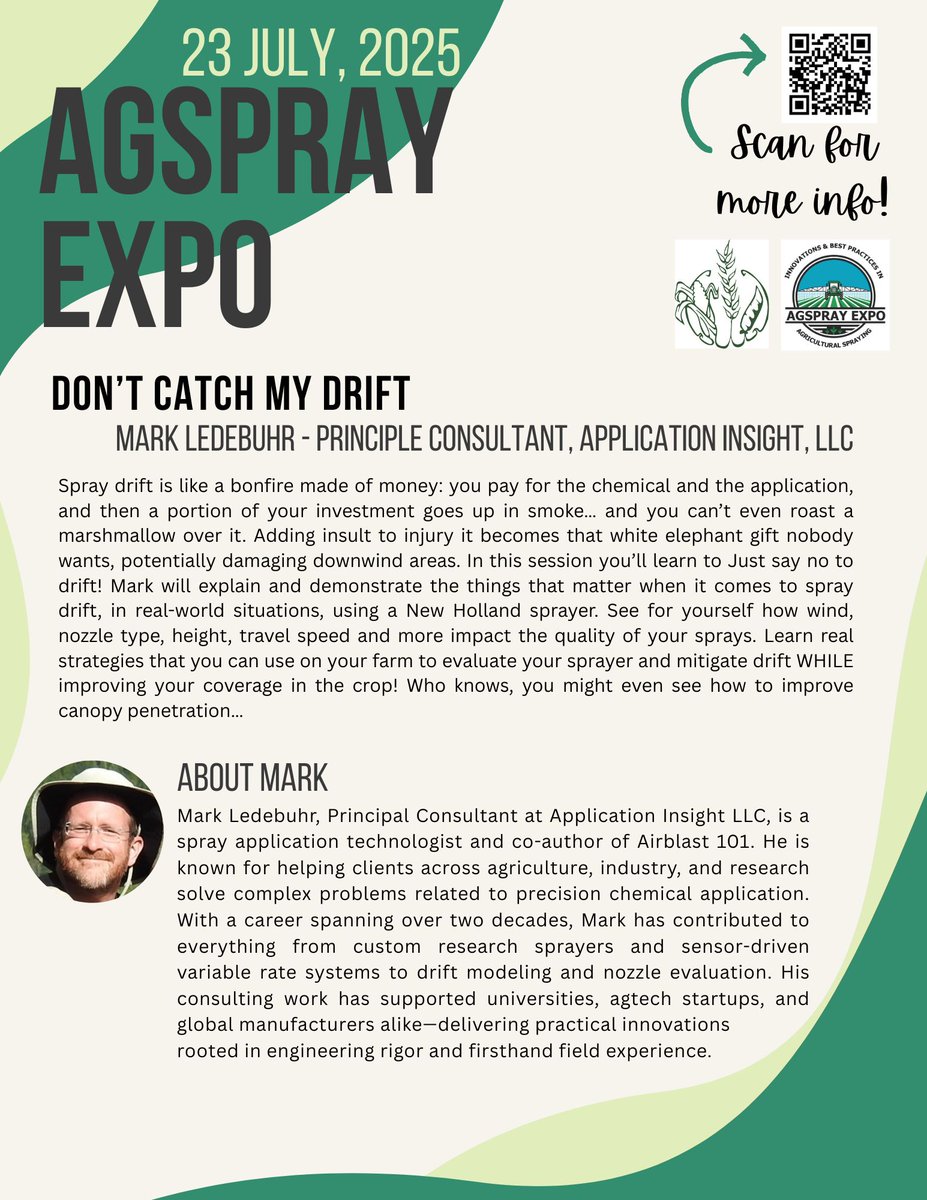 GrainFarmers's tweet image. The 2025 Agspray Expo registration closes July 15. You don't want to miss this incredible event!
📆 Wednesday, July 23, 2025
📍 820 Bates Road, Jasper, ON
⏰ 8:30AM - 3:15PM
💰 $150 +HST/person
For more information and to register visit buff.ly/2kZqDWz