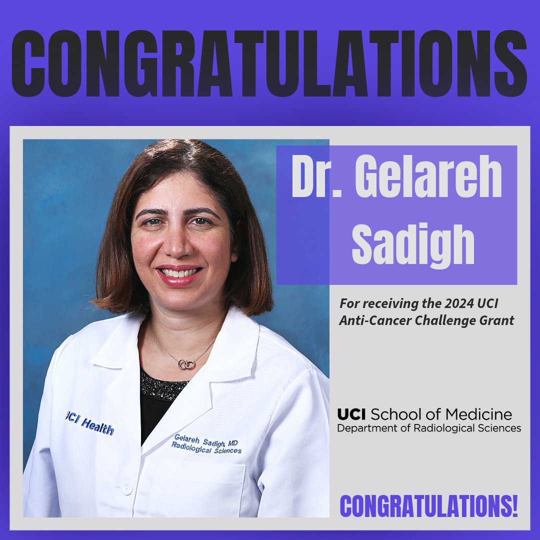 UCI Radiology (@uciradiology) on Twitter photo We extend our congratulations to Drs. Amir Imanzadeh and @gelarehsadigh for being awarded the 2024 UCI Anti-Cancer Challenge Grant for their research. They were a part of the 20 researchers from the #UCI School of Medicine to receive this award.
<a href="/UCIradres/">UCI Radiology Residency</a> <a href="/UCI_Neurorads/">UCI Neuroradiology</a> We extend our congratulations to Drs. Amir Imanzadeh and @gelarehsadigh for being awarded the 2024 UCI Anti-Cancer Challenge Grant for their research. They were a part of the 20 researchers from the #UCI School of Medicine to receive this award.
<a href="/UCIradres/">UCI Radiology Residency</a> <a href="/UCI_Neurorads/">UCI Neuroradiology</a>