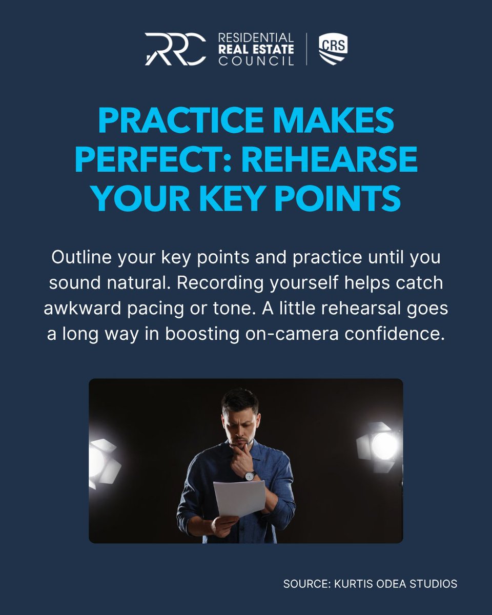 Lights, camera, confidence! 🎥✨ Whether you’re filming a property tour or sharing expert advice, how you show up on camera matters. Use these quick tips to elevate your on-screen presence and connect with your audience! #RealEstateMarketing #VideoTips #RealEstate #Agents