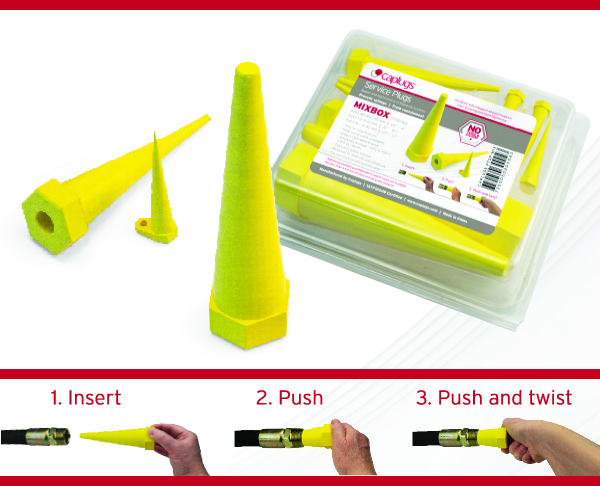 Caplugs Industrial service plugs prevent rigid hose &amp; pipes from leaking oil &amp; chemicals into the environment, while preserving costly fluids during maintenance &amp; repair.  Designed with hexagon-shaped head for easy gripping &amp; can withstand temperatures from -15° F to +195° F.