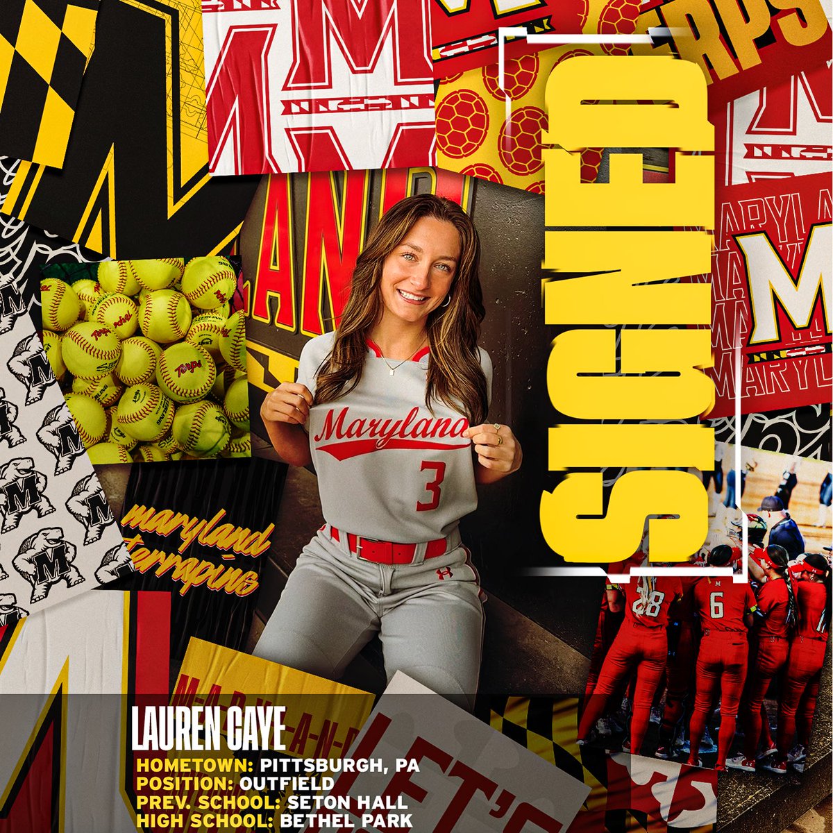 TerpsSoftball's tweet image. 𝐒𝐢𝐠𝐧𝐞𝐝 ✍️
We are thrilled to announce a superstar graduate transfer to our Terp family…let’s welcome Lauren Caye to College Park! 🐢
#FearTheTurtle