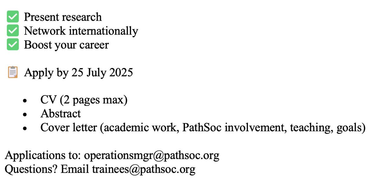 pathsoc's tweet image. 🚨 Deadline 25th July 2025 🚨
@PathSoc is funding 1 trainee to attend the 115th Annual Meeting of @JSpathology in Sapporo, Japan (16–18 Apr 2026) 🇯🇵
Don’t miss this chance to represent UK pathology on an international stage 🌍
Info below ⬇️ #Pathology #PathSoc #JSpathology