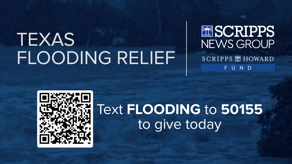 ScrippsHowardFd's tweet image. The devastating floods in central Texas have left families & communities in urgent need of support. @ScrippsNews Group & the Scripps Howard Fund are partnering to provide critical relief to those impacted. Every dollar donated will support local organizations with relief efforts.
