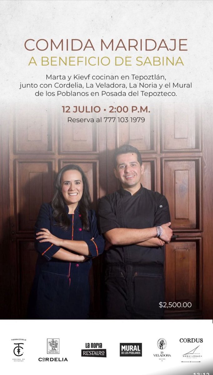 Gran comida con causa a beneficio de Sabina, hija de nuestros queridos amigos Marta Zepeda y Kiev. En <a href="/PdelTepozteco/">Posada Del Tepozteco</a> este sábado 12 de julio.