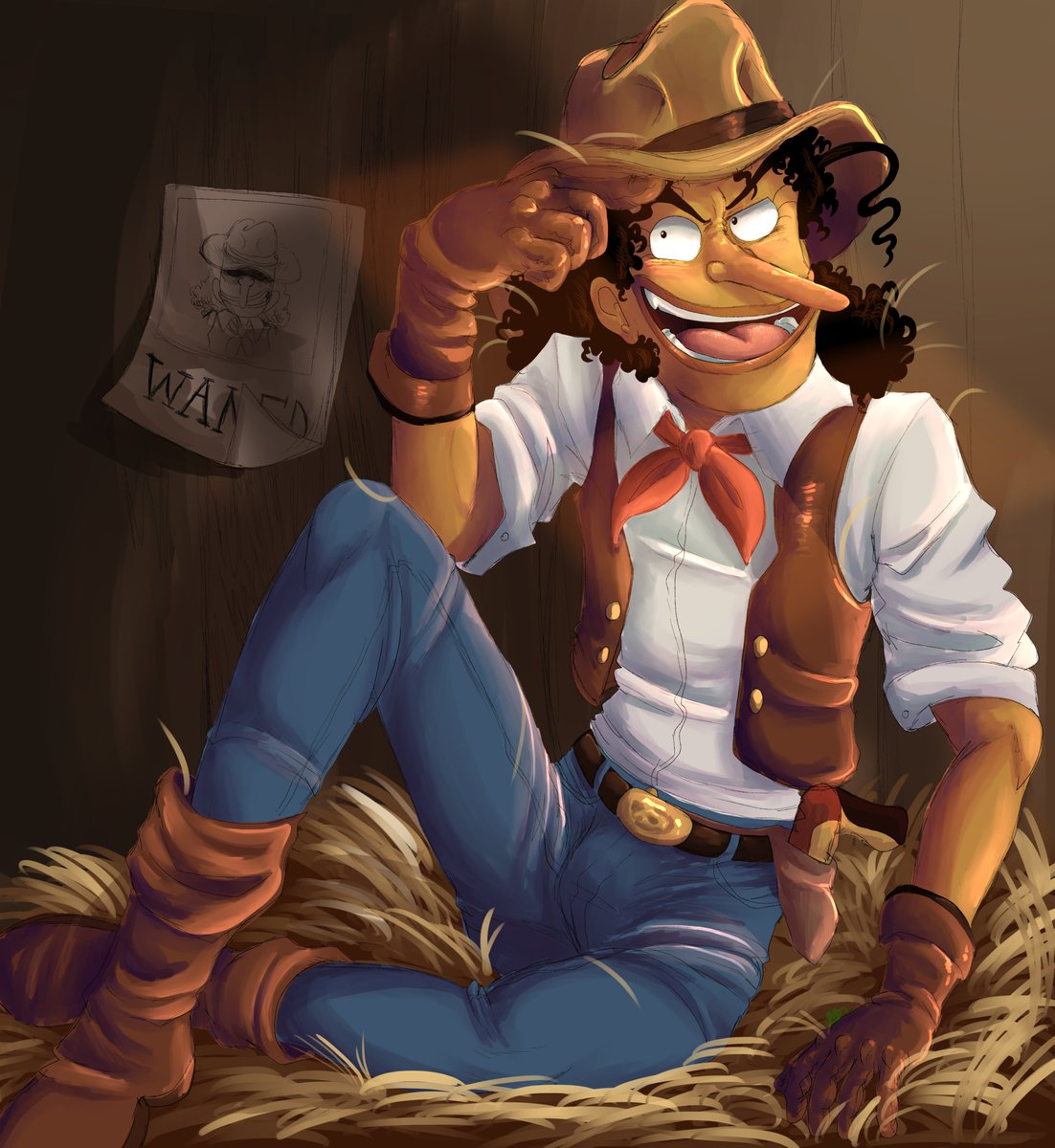 Soppyzone's tweet image. Cowboy Usopp au..... He&apos;s feeling pretty cool right about now,,,, wants to become the bravest cowboy of the West! He draws his own wanted posters xD
#usopp #onepiece #onepiecefanart