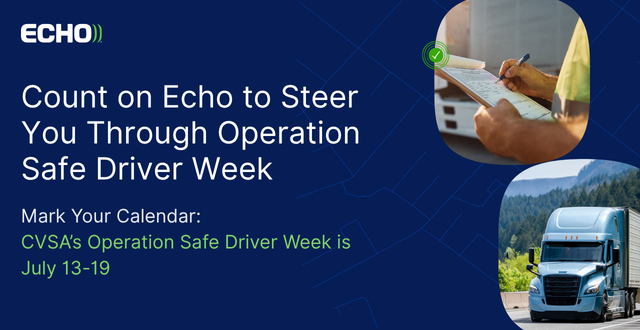 EchoLogistics's tweet photo. CVSA's Operation Safe Driver Week is July 13-19!

Law enforcement across North America will be on the lookout for risky driving behaviors, which can lead to roadside delays and tighter capacity.

Contact Echo to help you prepare: https://t.co/f2LQ7D73oS https://t.co/gcHyaqSR2n