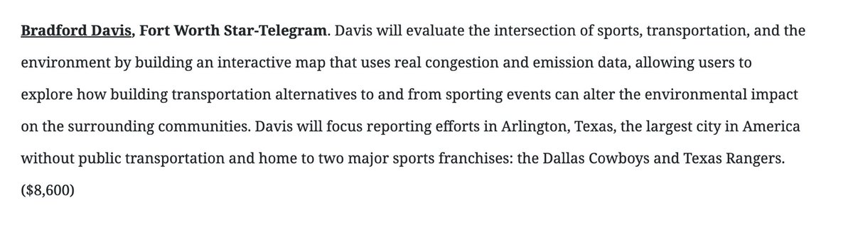some thrilling personal news: I won a generous grant from the National Press Foundation to pursue a project showing the relationship between climate, transportation and...sports! 

More soon, but for now: can't wait to get to work.