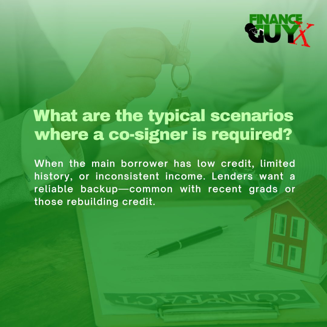 FinanceGuyX's tweet photo. Thinking of co-signing a loan? π€
It might help someone you care aboutβbut it also ties your credit and finances to theirs. π³π₯
Before you sign on the dotted line, make sure you understand the full picture.
These four quick Q&As break it down.
#MoneyMatters #CoSignerTips #FinancialEducation #CreditScore #SmartDecisions #FinancialLiteracy