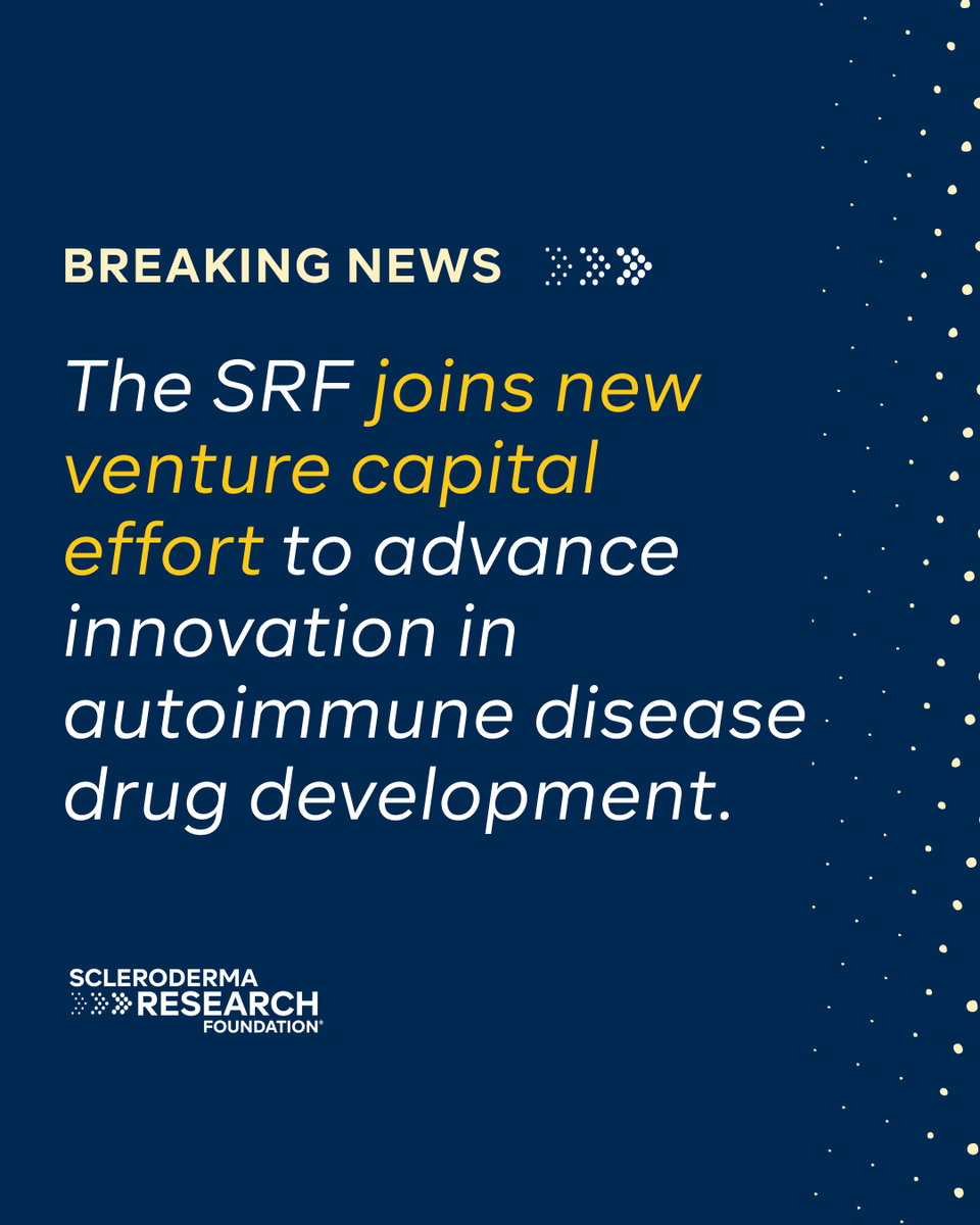 Breaking news: The Scleroderma Research Foundation (SRF) is proud to become a Strategic Collaborator of Vie Ventures.

Learn more: bit.ly/3InAgwl