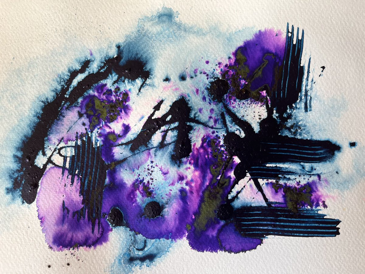 blueflutterby's tweet photo. EXPERIMENTING WITH PIGMENT ~ Using a watercolour soluble pigment powder thanks to @carolynj for the inspiration. #pigment #ink #waterspray #mentalhealthawareness #mentalhealth #mentalhealthmatters #artsastherapy #drawing for wellbeing #creativewellbeing https://t.co/WGk4JT2Blr