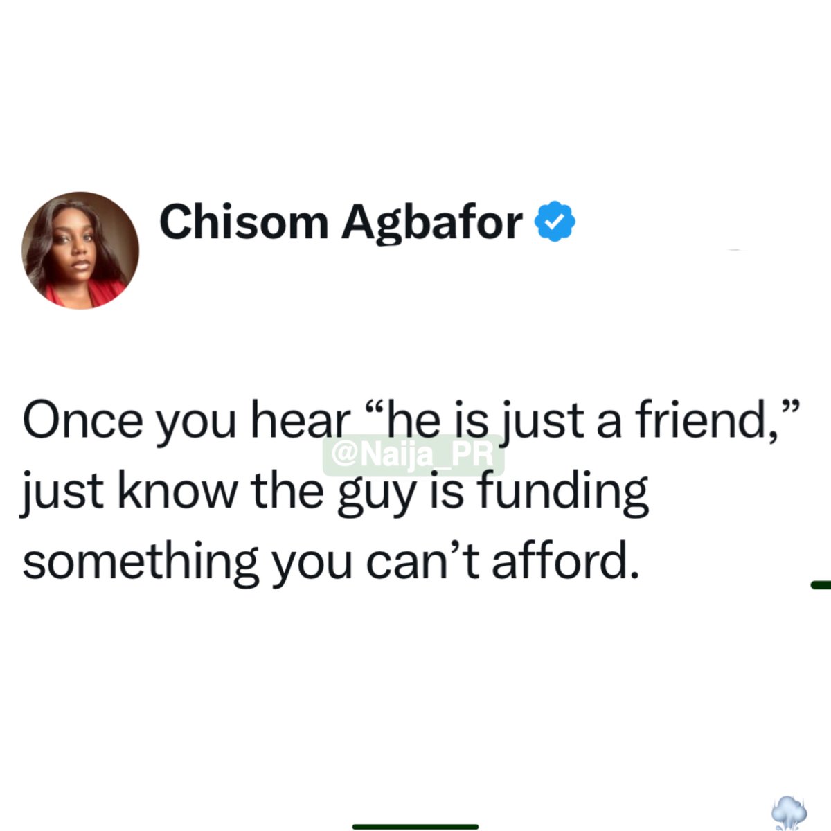 Naija_PR's tweet photo. Ladies, is she right?

[📸:-X- ChisomAgbafor] https://t.co/Swihd4nvVK