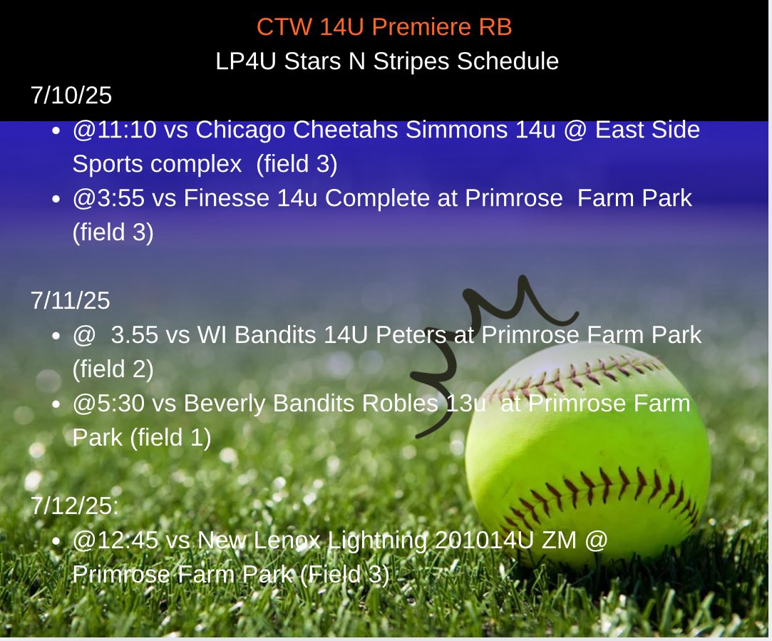 Ctw14u's tweet image. Updated schedule for Stars n Stripes.