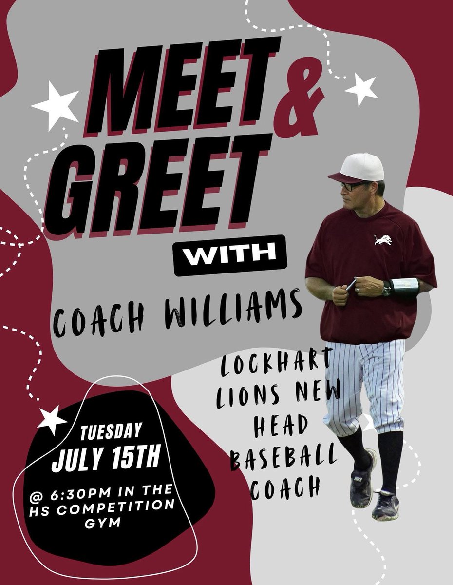 📣 Big News, Lockhart Nation! ⚾️

We’re thrilled to welcome Mark Williams as the new Head Baseball Coach for the Lockhart High School Baseball program! Coach Williams brings a wealth of experience, passion for the game, and a strong commitment to building not only skilled