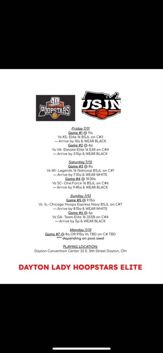 Cassidy Faust (@cassidy_f10) on Twitter photo Here is my updated schedule for the USJN tourney this weekend! <a href="/DLH2027/">Dayton Lady Hoopstars Elite</a> <a href="/mikemillsnc/">Mike Mills WBB College Recruiting</a> Here is my updated schedule for the USJN tourney this weekend! <a href="/DLH2027/">Dayton Lady Hoopstars Elite</a> <a href="/mikemillsnc/">Mike Mills WBB College Recruiting</a>