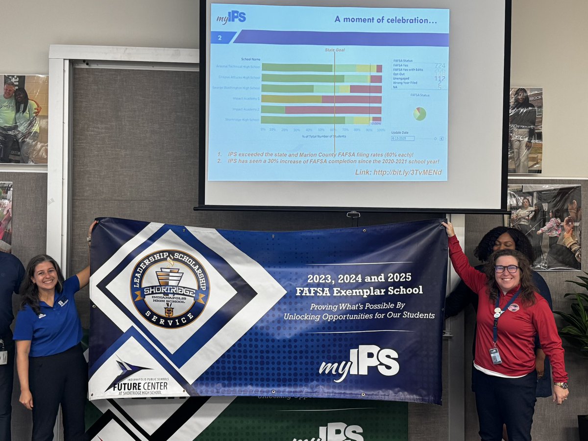 Dr. Austin Dodd, EdD, NCC (@dodd_austin) on Twitter photo On Wednesdays, we celebrate! Every one of <a href="/IPSSchools/">IPS</a>β high schools exceeded to <a href="/HigherEdIN/">Indiana Commission for Higher Education</a>βs #FAFSA goal for the #ClassOf2025! In fact, +75% of our students completed the <a href="/FAFSA/">Federal Student Aid</a>. Thank you to partners like <a href="/RMFFIndy/">Richard M. Fairbanks Foundation</a>, <a href="/IndianaGEARUP/">IndianaGEARUP</a>, <a href="/jagindiana/">JAG Indiana</a>, <a href="/INvestEdIndiana/">INvestEd</a>, & more! On Wednesdays, we celebrate! Every one of <a href="/IPSSchools/">IPS</a>β high schools exceeded to <a href="/HigherEdIN/">Indiana Commission for Higher Education</a>βs #FAFSA goal for the #ClassOf2025! In fact, +75% of our students completed the <a href="/FAFSA/">Federal Student Aid</a>. Thank you to partners like <a href="/RMFFIndy/">Richard M. Fairbanks Foundation</a>, <a href="/IndianaGEARUP/">IndianaGEARUP</a>, <a href="/jagindiana/">JAG Indiana</a>, <a href="/INvestEdIndiana/">INvestEd</a>, & more!