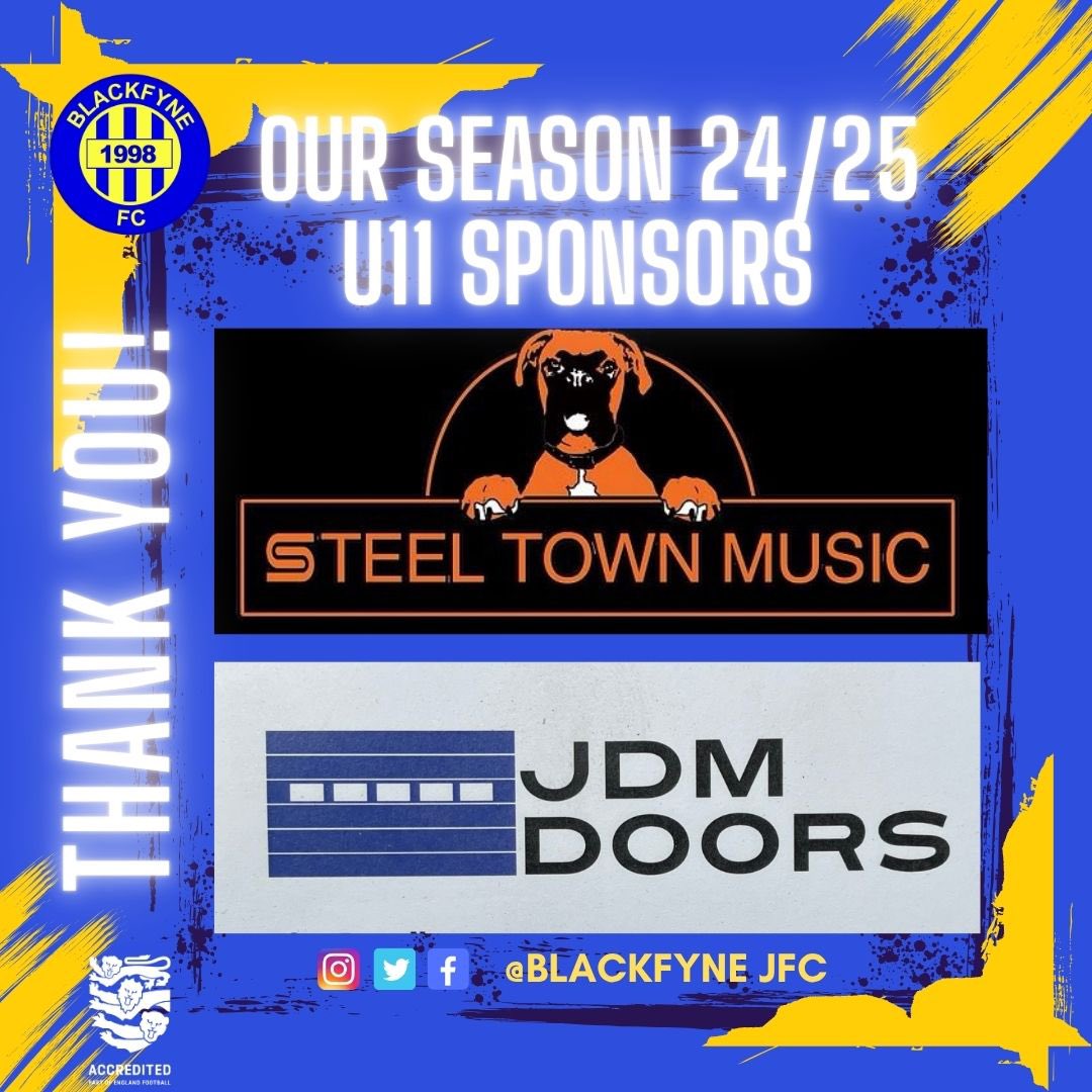 Blackfyne FC (@blackfynejfc) on Twitter photo Our new season U12s want to say a massive thank you to <a href="/SteelTownMusic/">Steel Town Music</a> and JDM Doors for their support last season.
👏
#sponsored #supportlocal #thankyou Our new season U12s want to say a massive thank you to <a href="/SteelTownMusic/">Steel Town Music</a> and JDM Doors for their support last season.
👏
#sponsored #supportlocal #thankyou