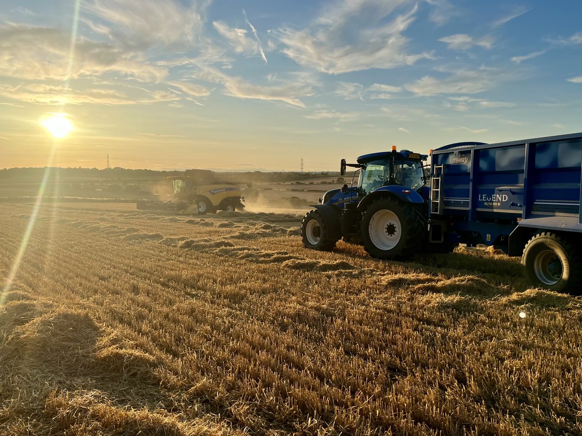 First day out on manouvers in the barley. It could be worse I guess. Thank god it’s worth a bit to keep the job ticking #harvest25 #russells #newholland