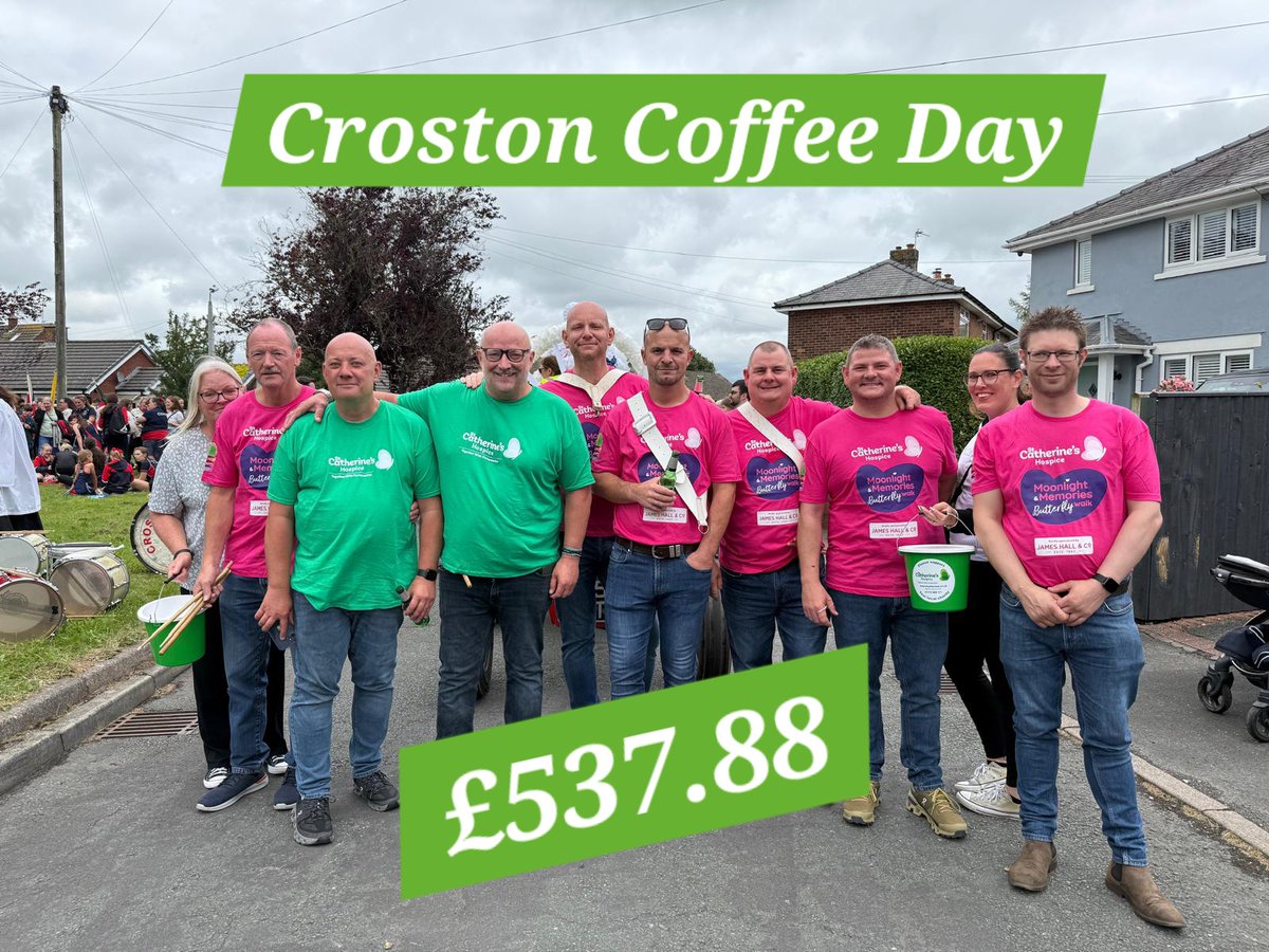 💚Thank You Thursday!

Huge thanks to Eric Wright Group for their £25k donation, Lever House pupils for raising £312, John Halliwell for swimming 10k in memory of his grandparents, Elite Snooker Club for £841, and Croston Scout Band &amp; Coffee Day supporters for £537!