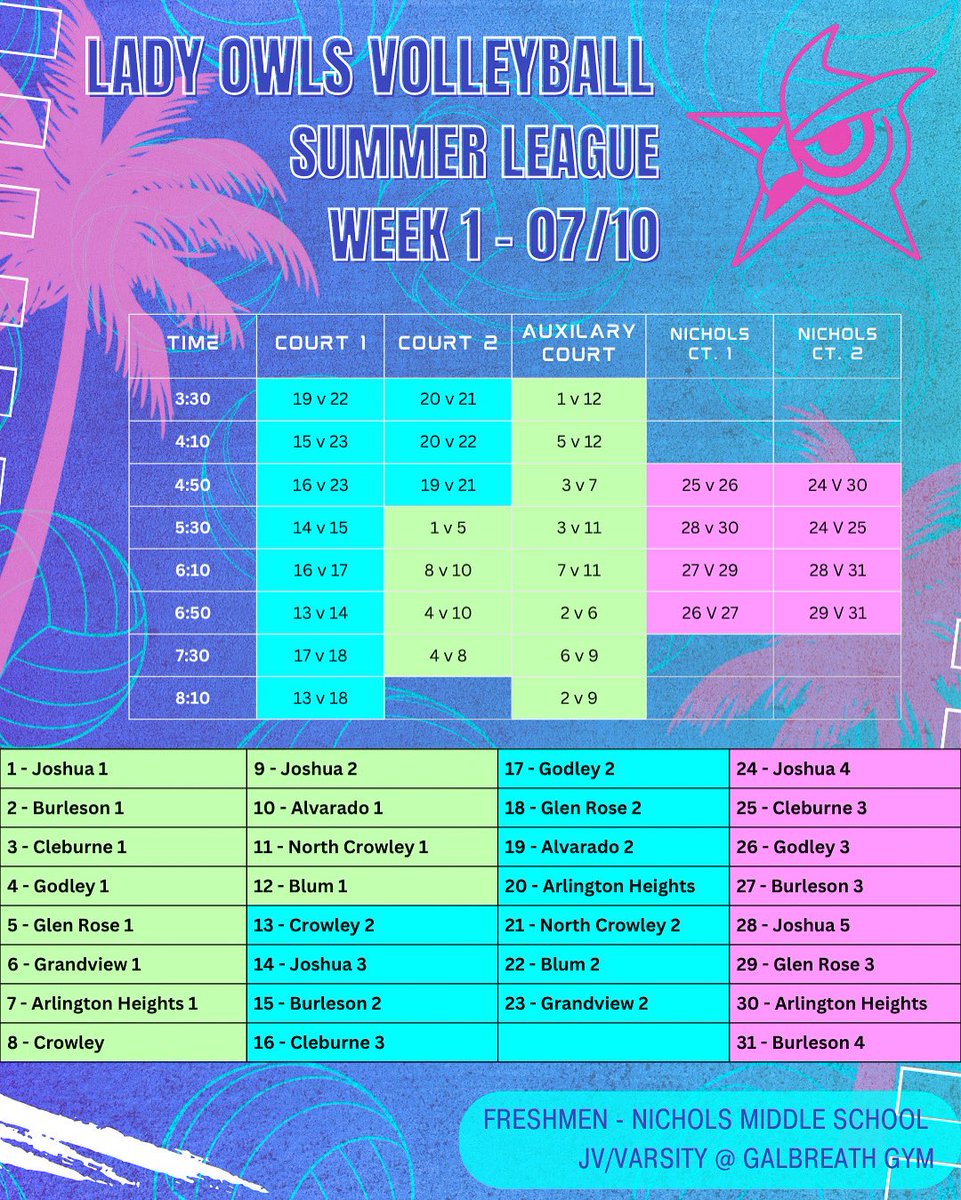 Summer League starts tomorrow! More than 30 teams will be playing - come check it out! 🏐😎