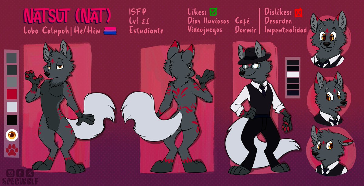 Spec_wulf's tweet image. Fursona Reference for Nat (Telegram user).
Thank you so much for commissioning me! ✨
I have open commissions, can send me a DM and reserve your slot. :3