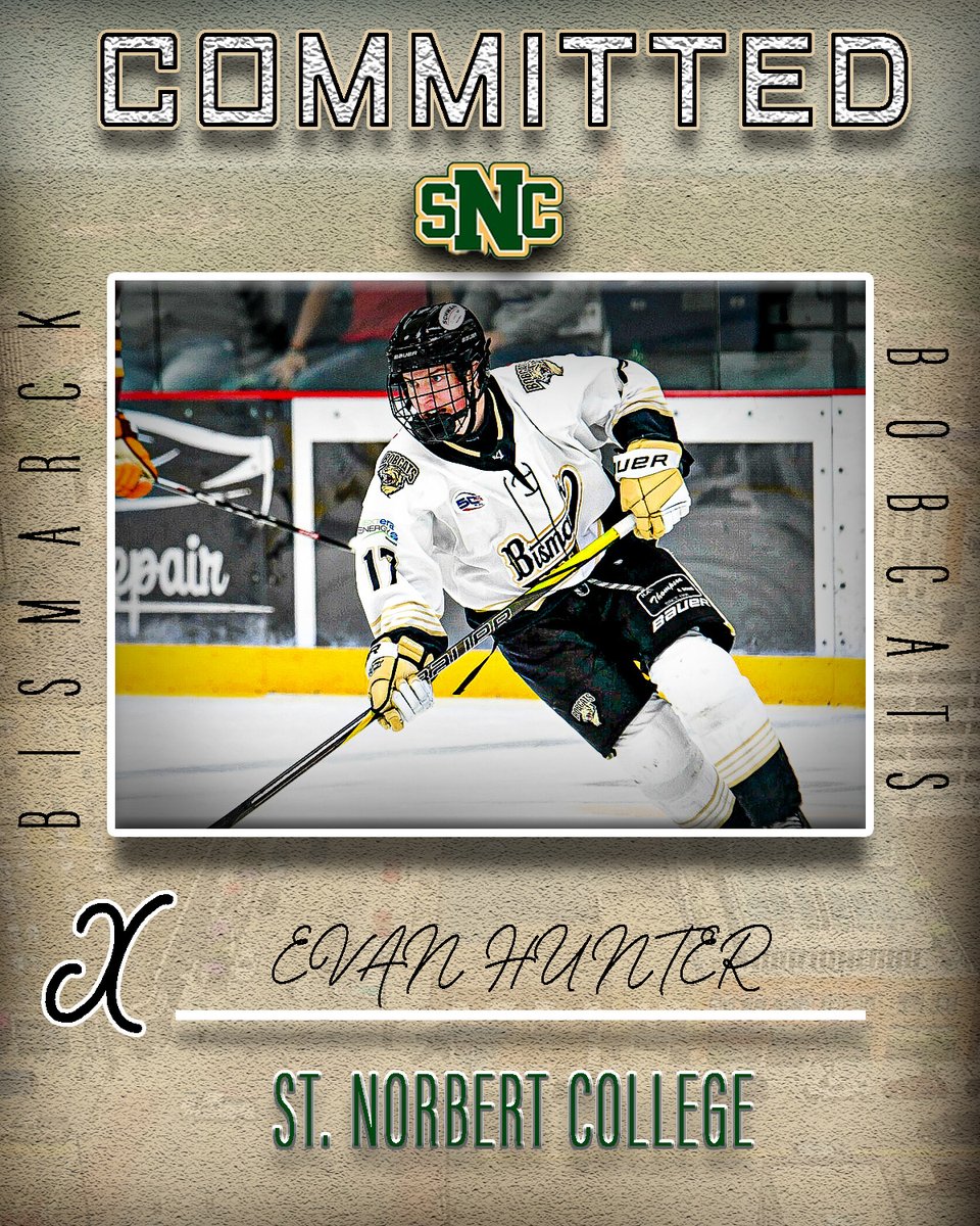 ✍️ COMMITTED ✍️

The Bismarck Bobcats are proud to announce that Forward Evan Hunter has committed to continue his academic and collegiate hockey career at St. Norbert College! Voice of the Bobcats, Brandon Luisi, caught up with Hunter to discuss his decision! Check it out with