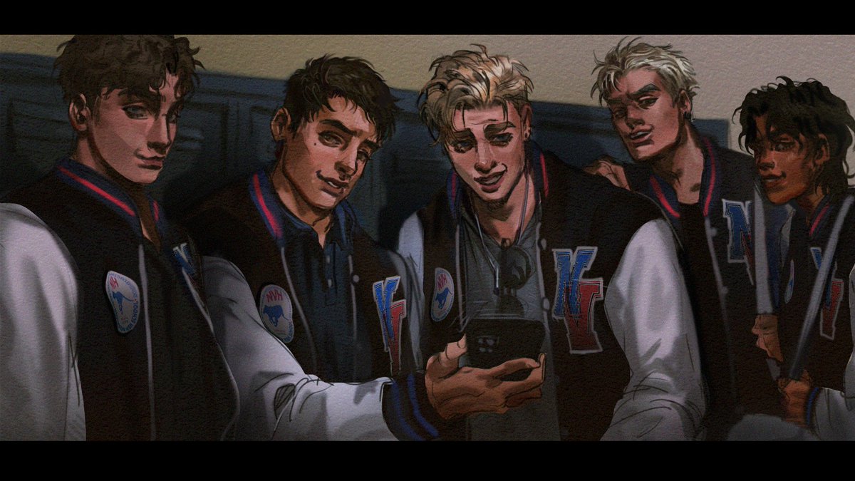 evil hot jock gang 🏈🏄⚾️(they're my friend's oc!)

#digitalart #oc #originalcharacter #characterart #illust #art #digitalpainting #cinematic #jock #contemporary #keyvisual #conceptart