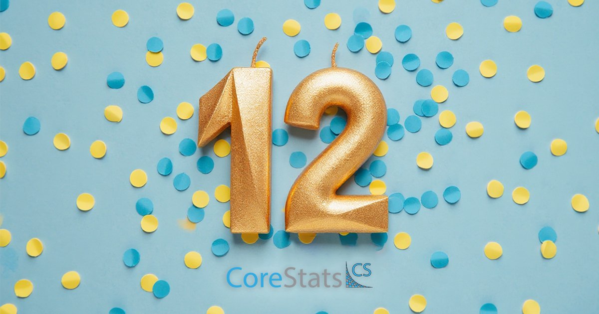 corestats's tweet photo. CoreStats turns 12 today! 🎉 A huge thanks to everyone who's been part of the ride so far. We're looking forward to the years ahead. #anniversary #corestats #12years https://t.co/UcwdcLXuZt