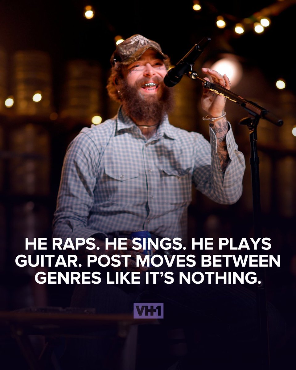 VH1's tweet image. The face-tatted, genre-jumping icon who's been dropping hits and bending rules since day one.

Rap, rock, pop, country—he’s in every lane and still ahead of the curve.

#PostMalone #VH1 #UnderTheirInfluence