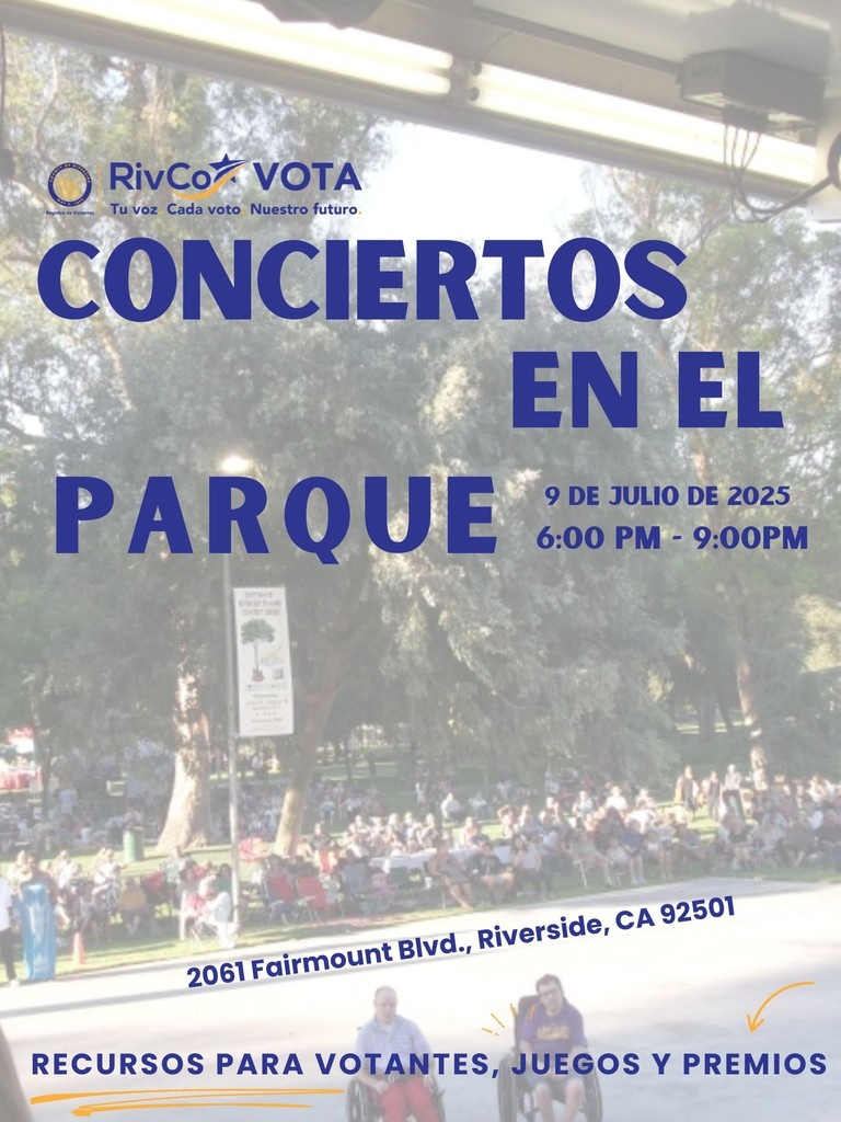 RivCoRegistrar's tweet image. Concerts in the Park: Cumbia • Rock en Español • Salsa
Fairmont Park, Riverside
Wednesday, July 9 | 6–9 PM
Conciertos en el Parque: Cumbia• Rock en Español • Salsa
Fairmont Park, Riverside
Miércoles, 9 de julio | 6–9 PM