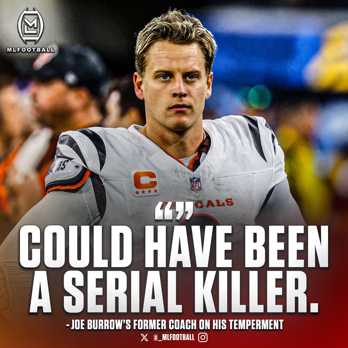 INSANE: #Bengals Joe Burrow’s coach, a sociology professor at Ohio State, told his parents that his calm temperament could’ve made him a serial criminal.

“His blood pressure doesn’t change. Thank God he’s not using his talents for bad, he could be the next Dexter.”

Crazy story.