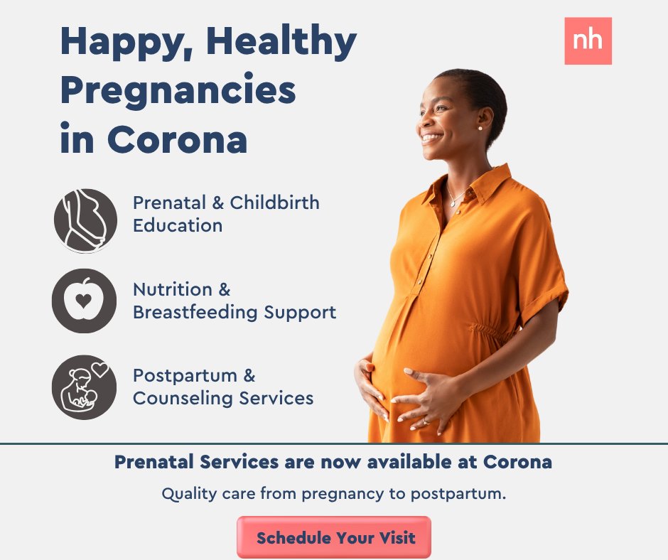 Prenatal care is now available in Corona! Get the support you need—from ultrasounds and nutrition to childbirth education and postpartum care—all close to home. Schedule your prenatal visit today at nhcare.org/corona. #CoronaMoms #PrenatalCare #NeighborhoodHealthcare