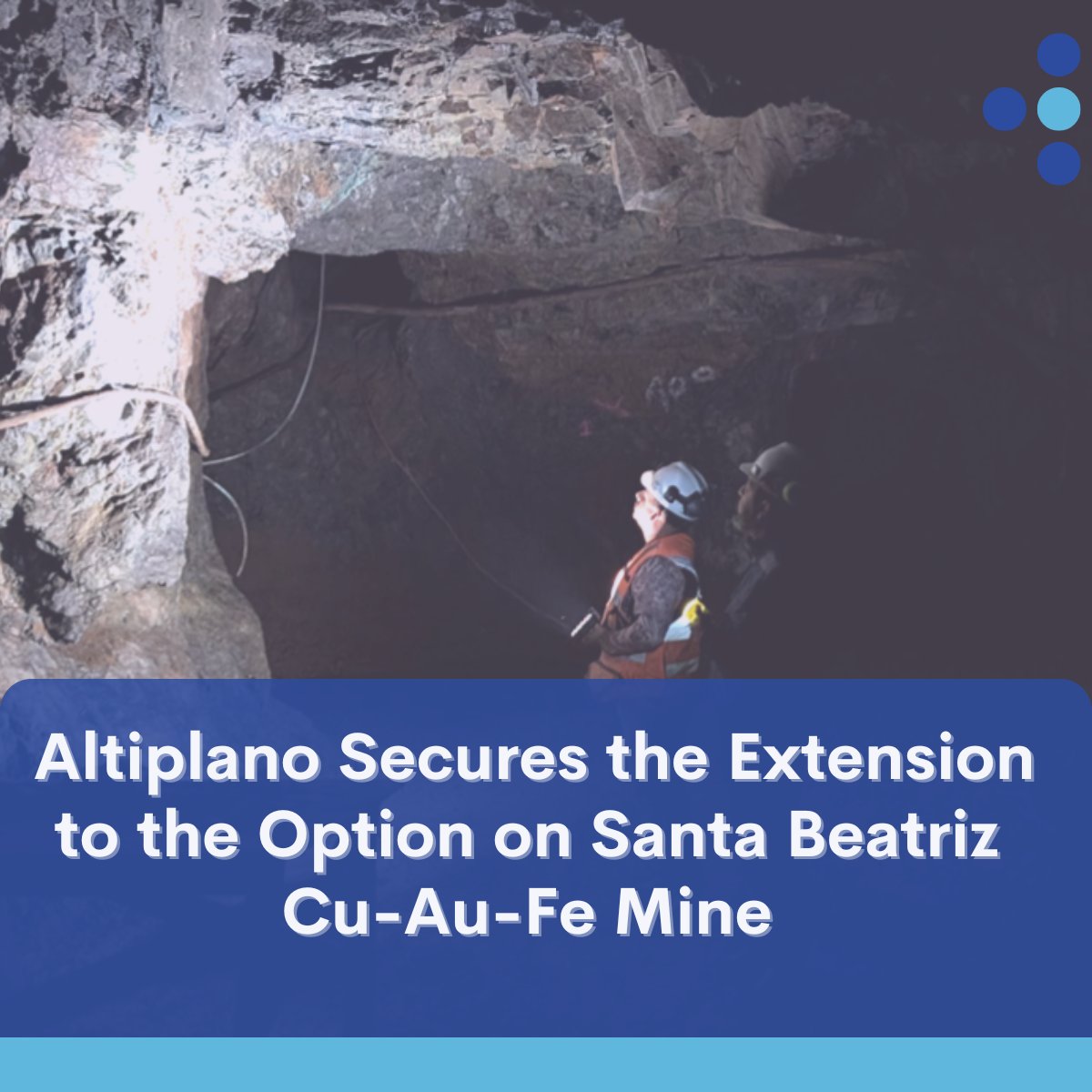 AltiplanoMetals's tweet image. 📢 Altiplano is pleased to announce the lease agreement with option to acquire the Santa Beatriz copper-gold-iron (Cu-Au-Fe) mine has been extended to July 2029!

Click her to read the full press release: loom.ly/5QfO4bQ
#APN #MiningExploration #Chile #IOCG