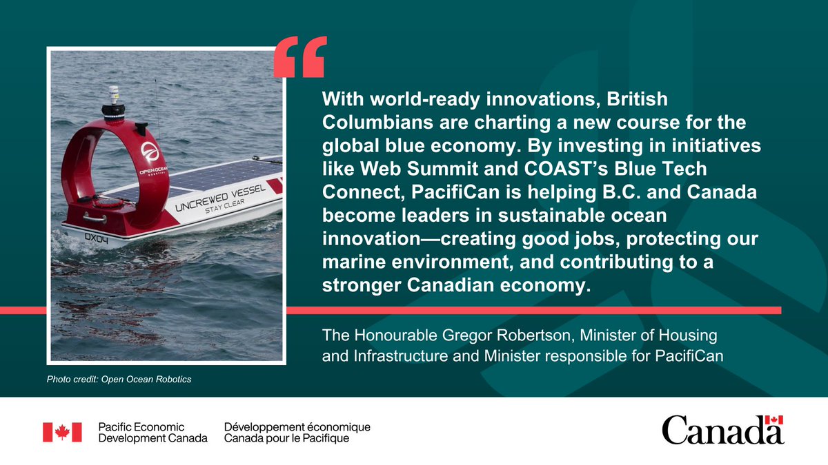 Pacific Economic Development Canada (@pacificanen) on Twitter photo 🌊 BC’s blue economy & ocean tech sector were in the spotlight at
<a href="/CanadaCOAST1/">Centre for Ocean Applied Sustainable Technologies</a>’s Blue Tech Connect event & #WebSummitVancouver.
PacifiCan is proud to invest in COAST & support Canada’s leadership in sustainable ocean innovation.
🔗 ow.ly/TWKI50Wnem2 🌊 BC’s blue economy & ocean tech sector were in the spotlight at
<a href="/CanadaCOAST1/">Centre for Ocean Applied Sustainable Technologies</a>’s Blue Tech Connect event & #WebSummitVancouver.
PacifiCan is proud to invest in COAST & support Canada’s leadership in sustainable ocean innovation.
🔗 ow.ly/TWKI50Wnem2