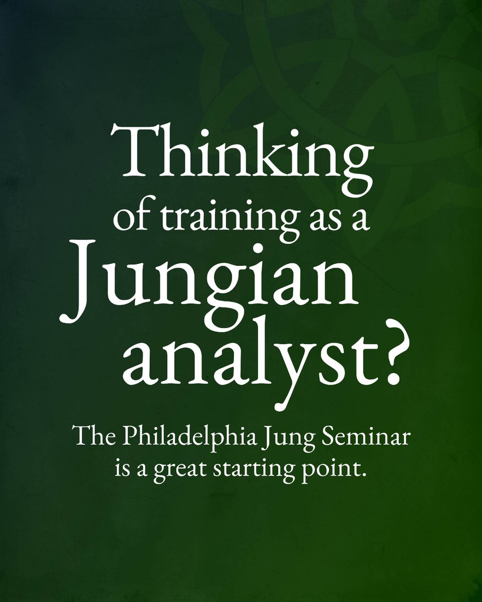 📚If you're ready to get serious with your Jungian studies, we highly recommend The Philadelphia Jung Seminar. 

All sessions are taught by qualified, experienced Jungian analysts. 

Starting in September, this year’s sessions include…

✨Working with Dreams, with