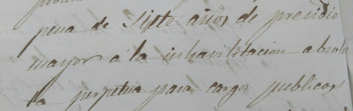 almudenasm_'s tweet image. Sentencia contra un cargo público por robo, en el año 1857:
'Siete años de presidio mayor e inhabilitación de por vida'.