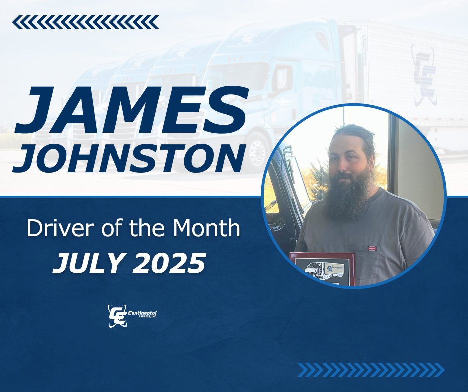 CEIOHIO's tweet image. James Johnston is our July Driver of the Month! 🎉Celebrating his 6th anniversary with Continental Express this month, we're very fortunate to have such a hardworking, safe driver as James on our fleet. Thank you, James, for your continued hard work. We appreciate you!