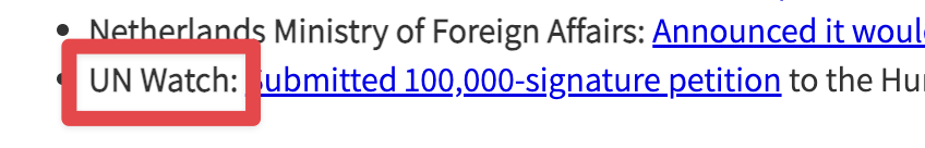 The "misconduct" report does not seem to have a named author that I could find.

It includes links to what I consider to be a shady propaganda outfit: UN Watch.