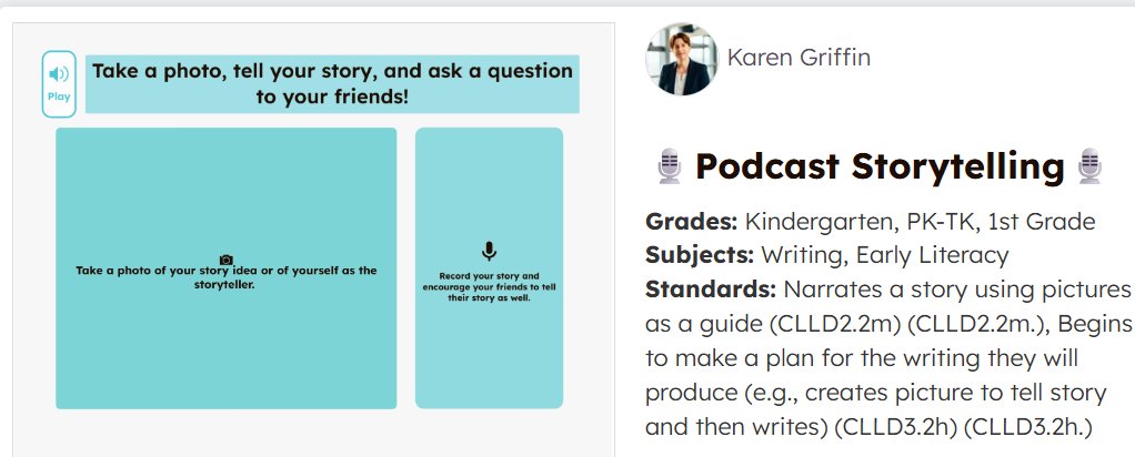 ECCITC's tweet image. Inspired by #seesawconnect2025 session on Podcasts as Inspiration, I created this Seesaw activity template. Model reflective storytelling and encourage students to do the same. The goal is to inspire reluctant writers to write more and tell their stories.
tinyurl.com/podcast-stories