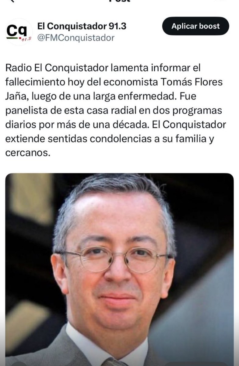 Con gran pesar y sentimiento profundo de una gran pérdida.