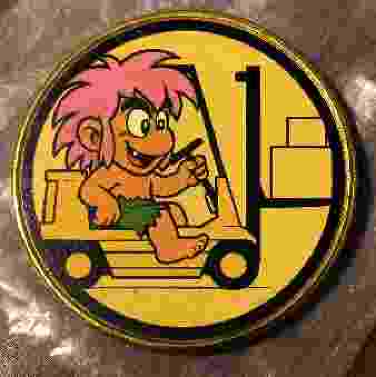 TombaClub's tweet image. Extremely rare &quot;Forklift Certified Tomba&quot; pin, awarded to WhooPeeCamp Japan warehouse employees in the late 90&apos;s for passing certification to operate Class 1 forklifts.