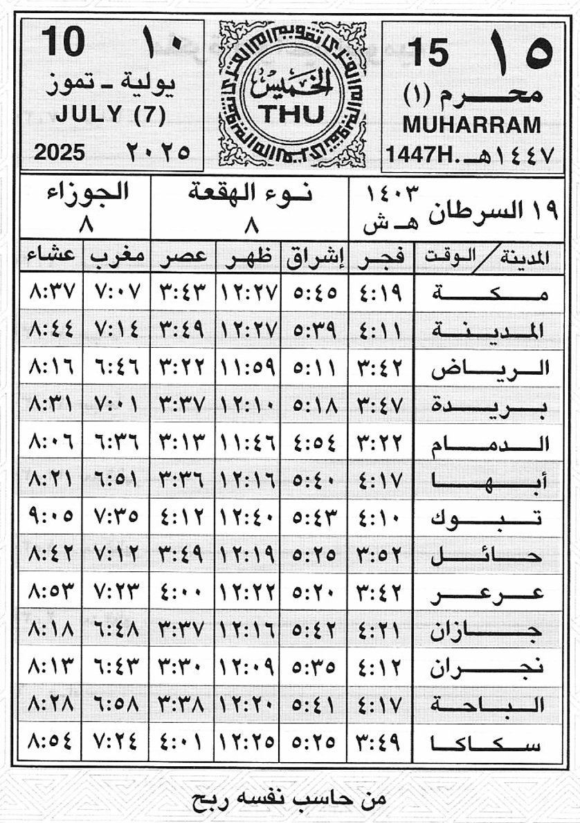 الخميس 
{١٥} محرم{١}/١٤٤٧هـ
{ 10}يوليو {7}/2025 
متبقي على :

#الراتب🔻17
#حساب_المواطن🔻✅️
#الضمان🔻21
#حافز🔻26
#الدعم_السكني🔻14
#التقاعد🔻21
#التاهيل🔻 16
#ساند #التامينات🔻21
#اليوم_الوطني 🔻 76
